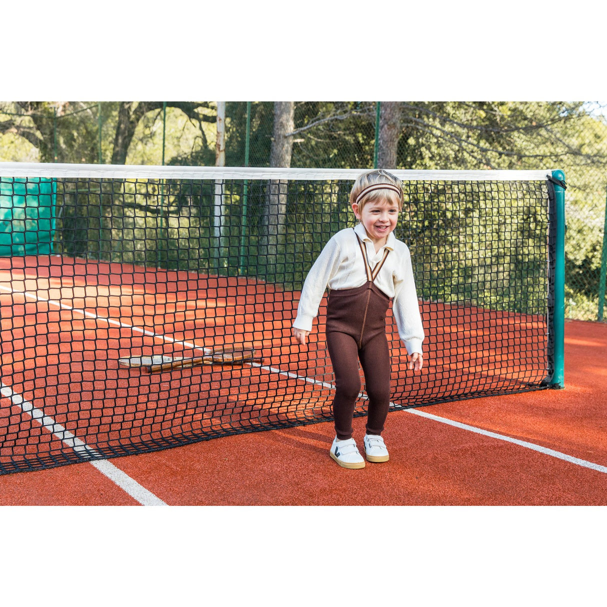 Silly Silas Chocolate Brown Striped Footless Strømpebukser