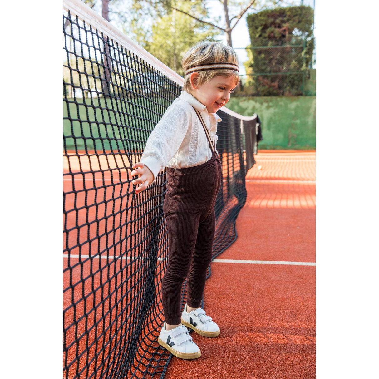 Silly Silas Chocolate Brown Striped Footless Strømpebukser