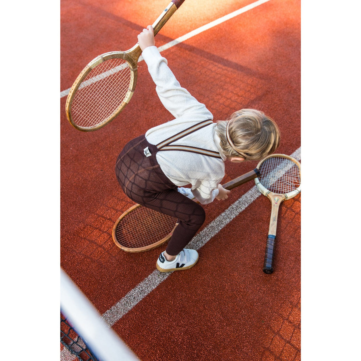 Silly Silas Chocolate Brown Striped Footless Strømpebukser