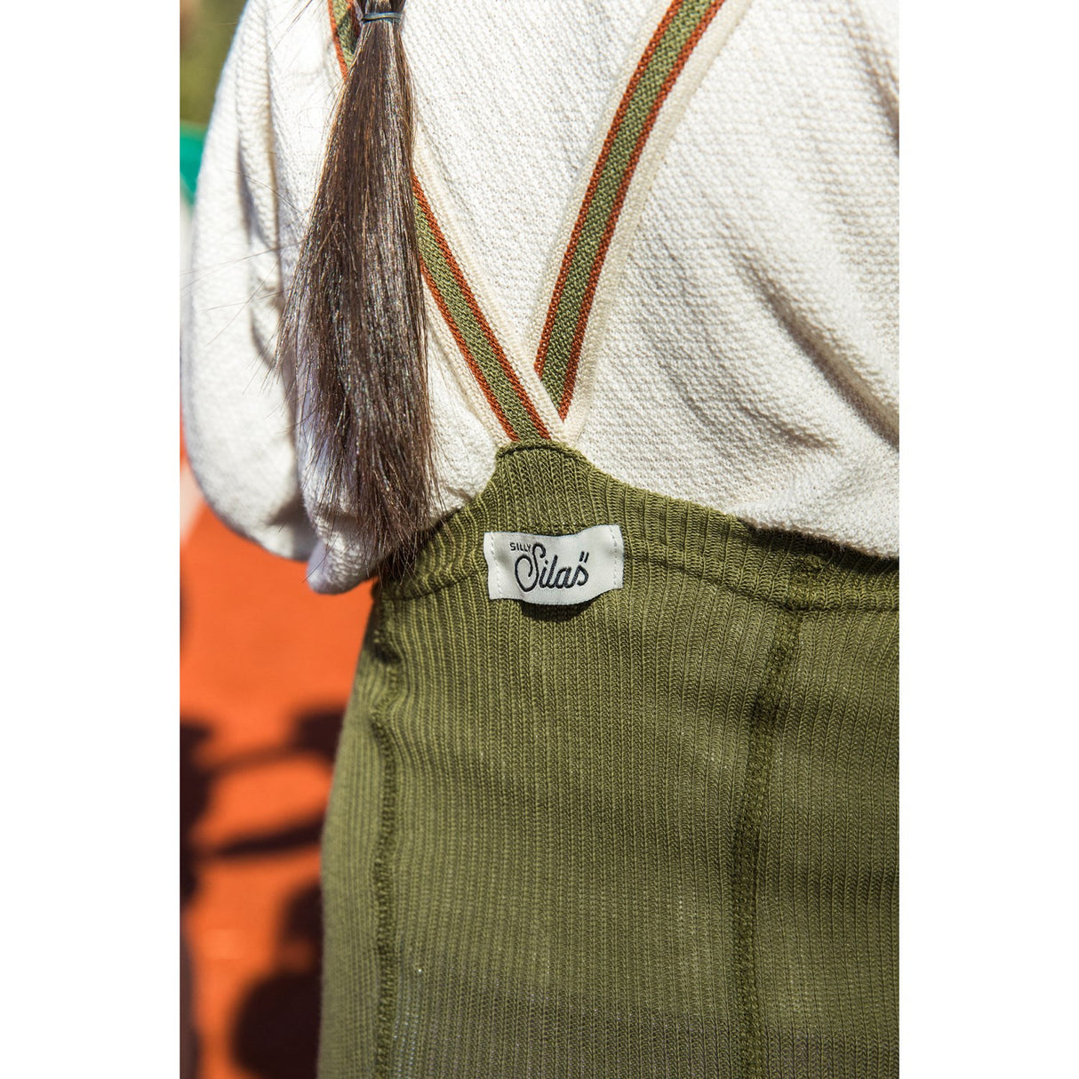 Silly Silas Olive Striped Footless Tights