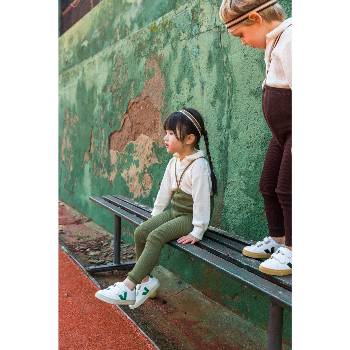 Silly Silas Olive Striped Footless Tights