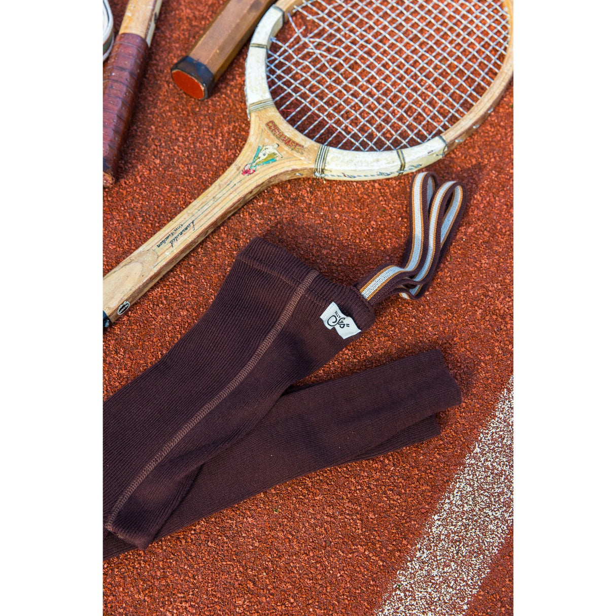 Silly Silas Chocolate Brown Striped Footless Strømpebukser