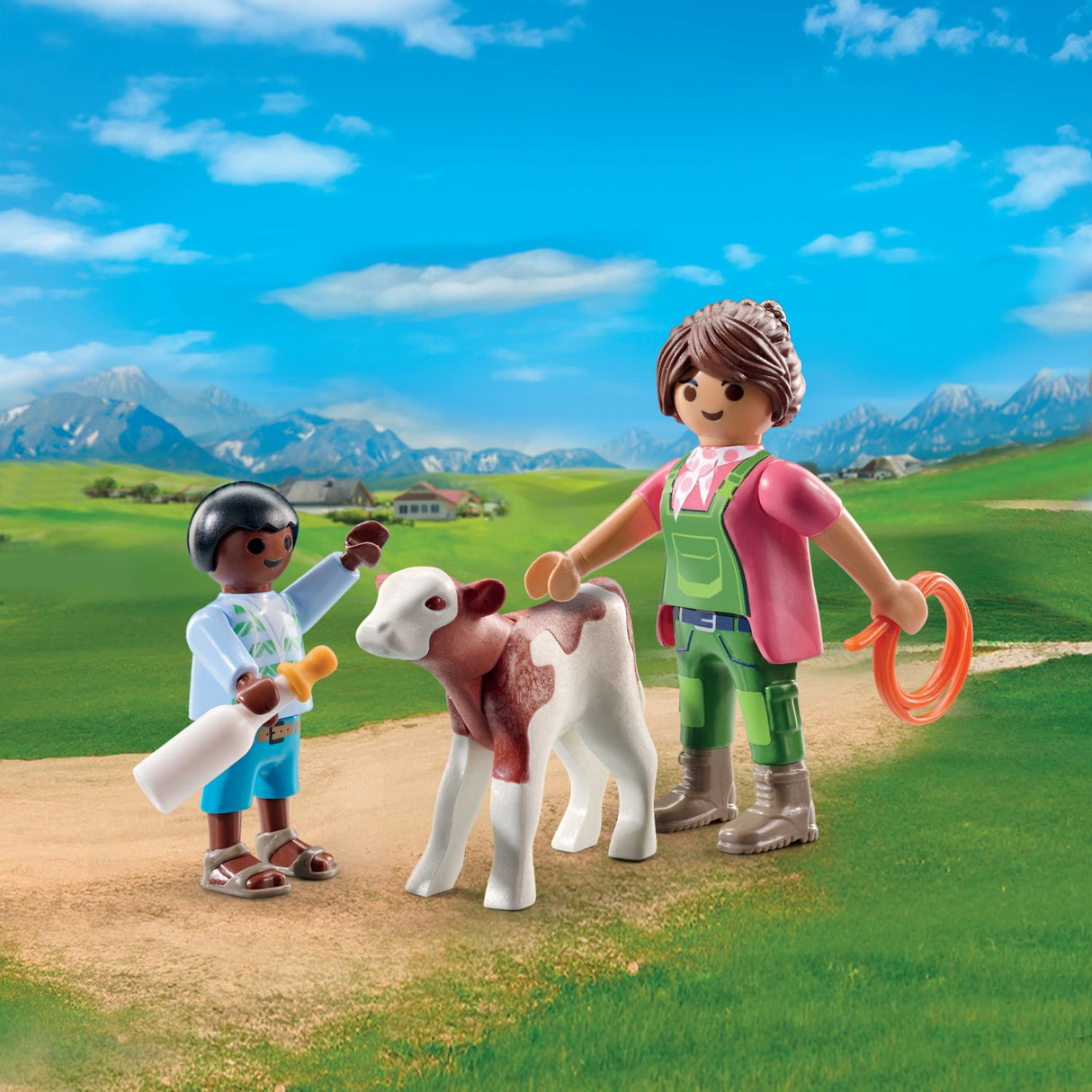 Playmobil® Farmer med Kalv