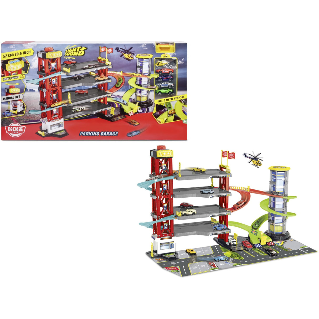 Dickie Toys Parkeringshus Med 4 Biler