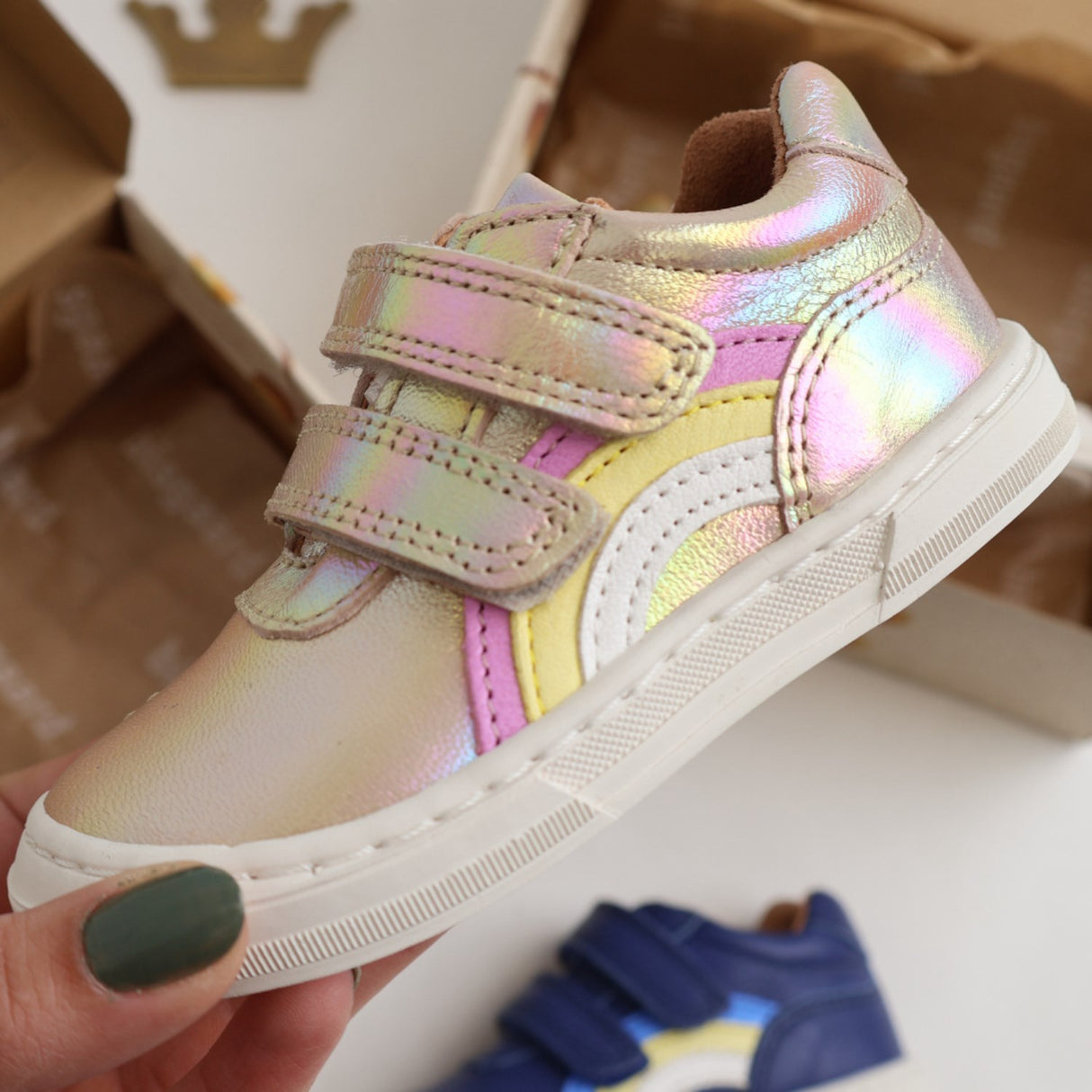 Bisgaard Galaxy Rainbow Low Velcro Sko