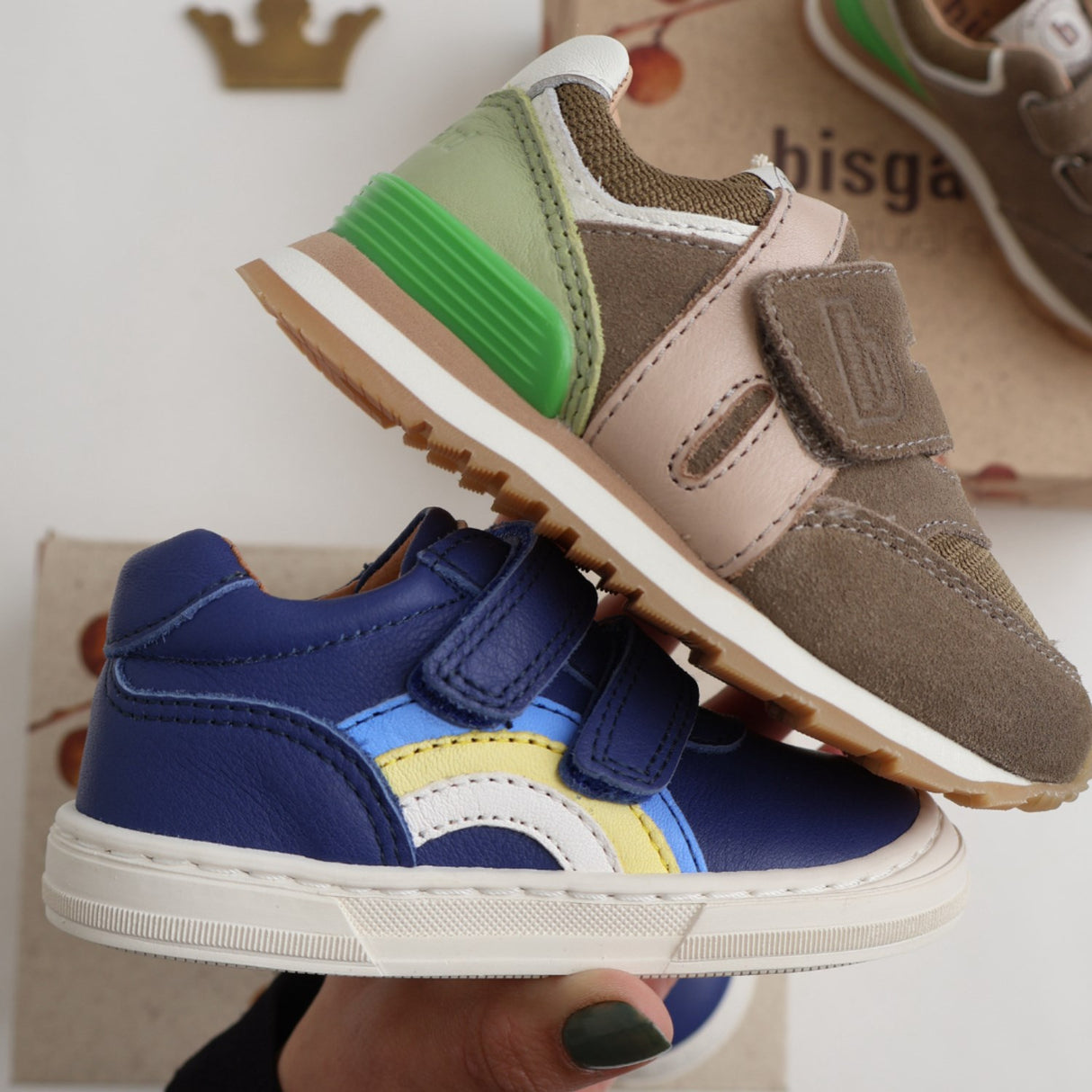 Bisgaard Khaki Winston Velcro Sko