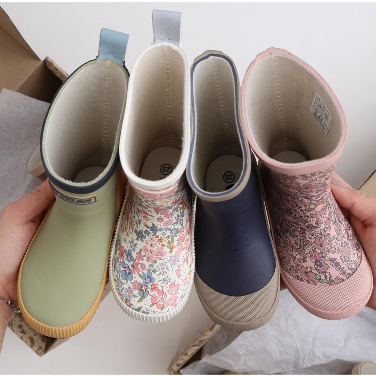 Wheat Bright Flowers Gummistøvler Welly