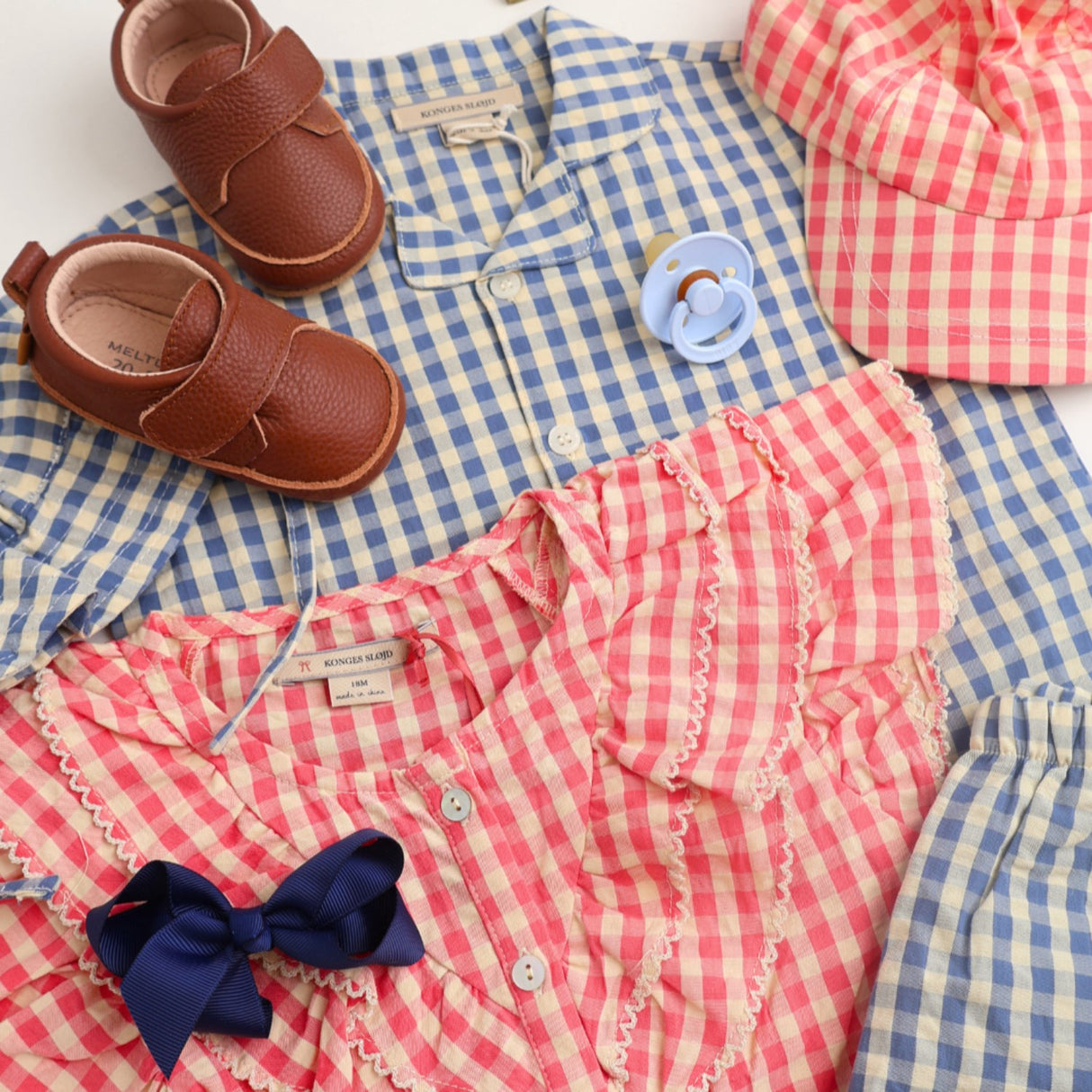 Konges Sløjd Captains Blue Check Kim Ss Skjorte GOTS