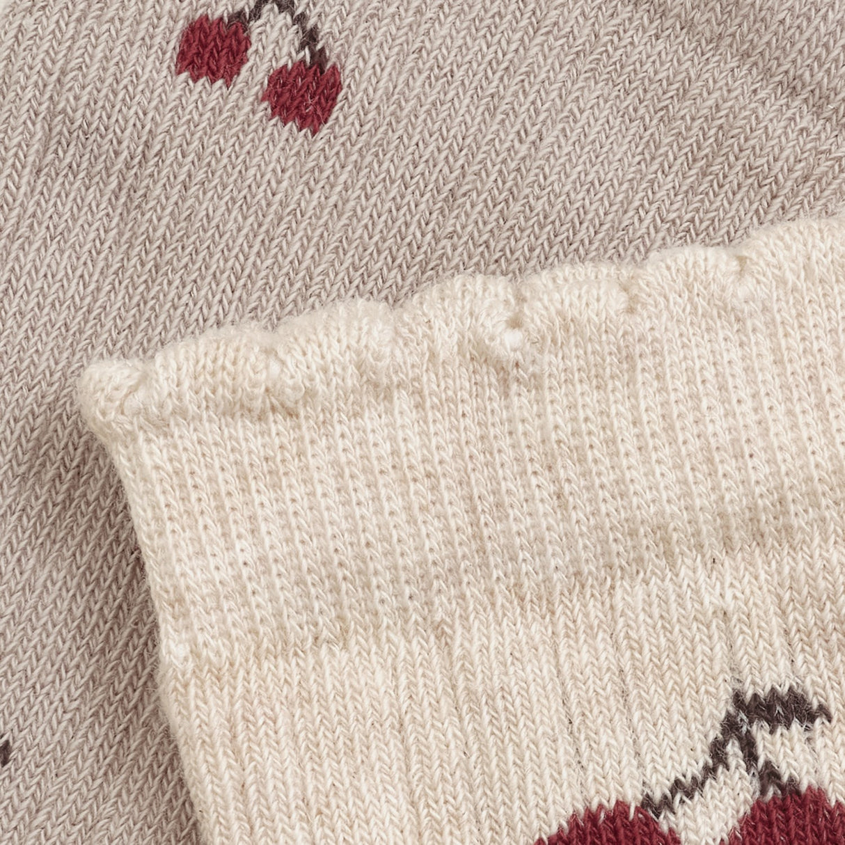 Minymo Light Taupe Strømper Med Lettuce Hem 2-Pak