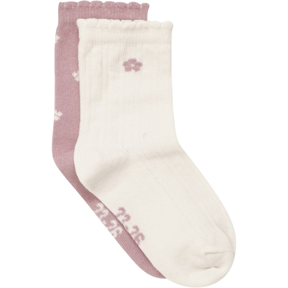 Minymo Ash Rose Strømper Med Lettuce Hem 2-Pak