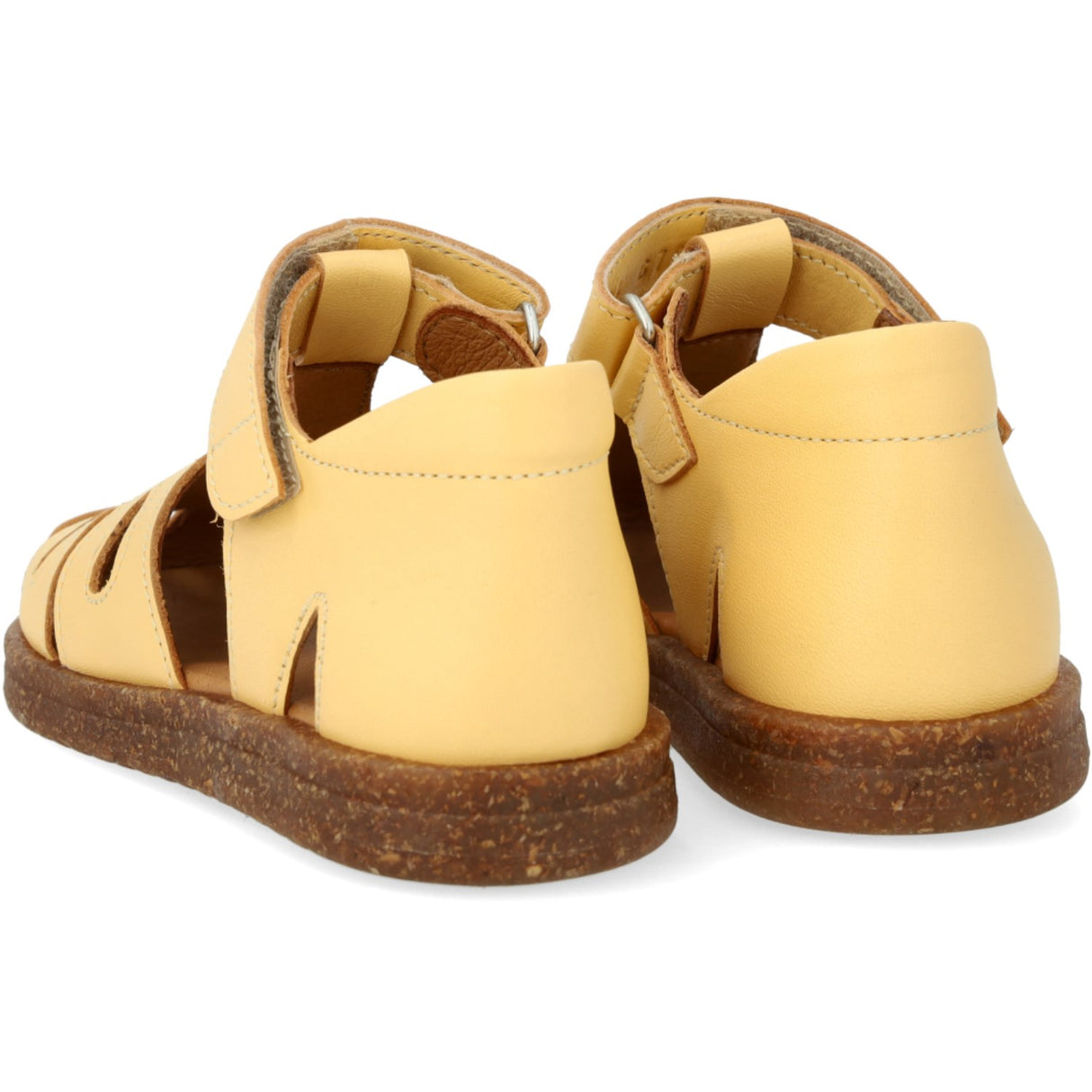 Angulus Mellow Yellow/Pineapple Glitter Hjertesandal I Læder Med Funklende Glitterhjerte