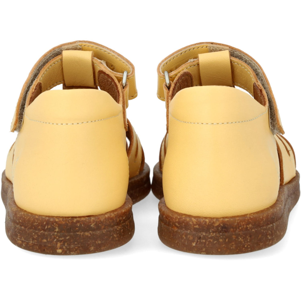 Angulus Mellow Yellow/Pineapple Glitter Hjertesandal I Læder Med Funklende Glitterhjerte