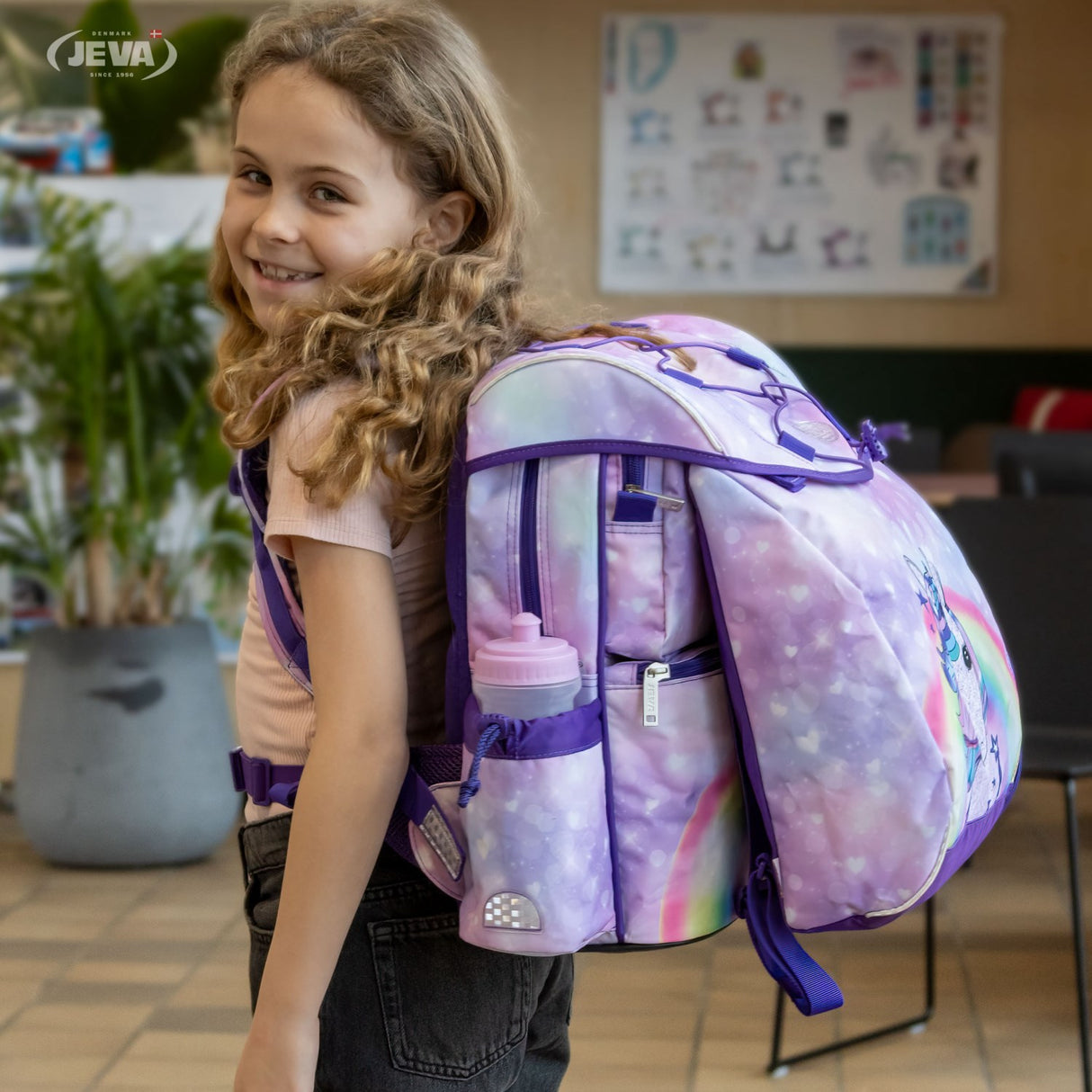 JEVA Unicorn Skoletaske Intermediate 308
