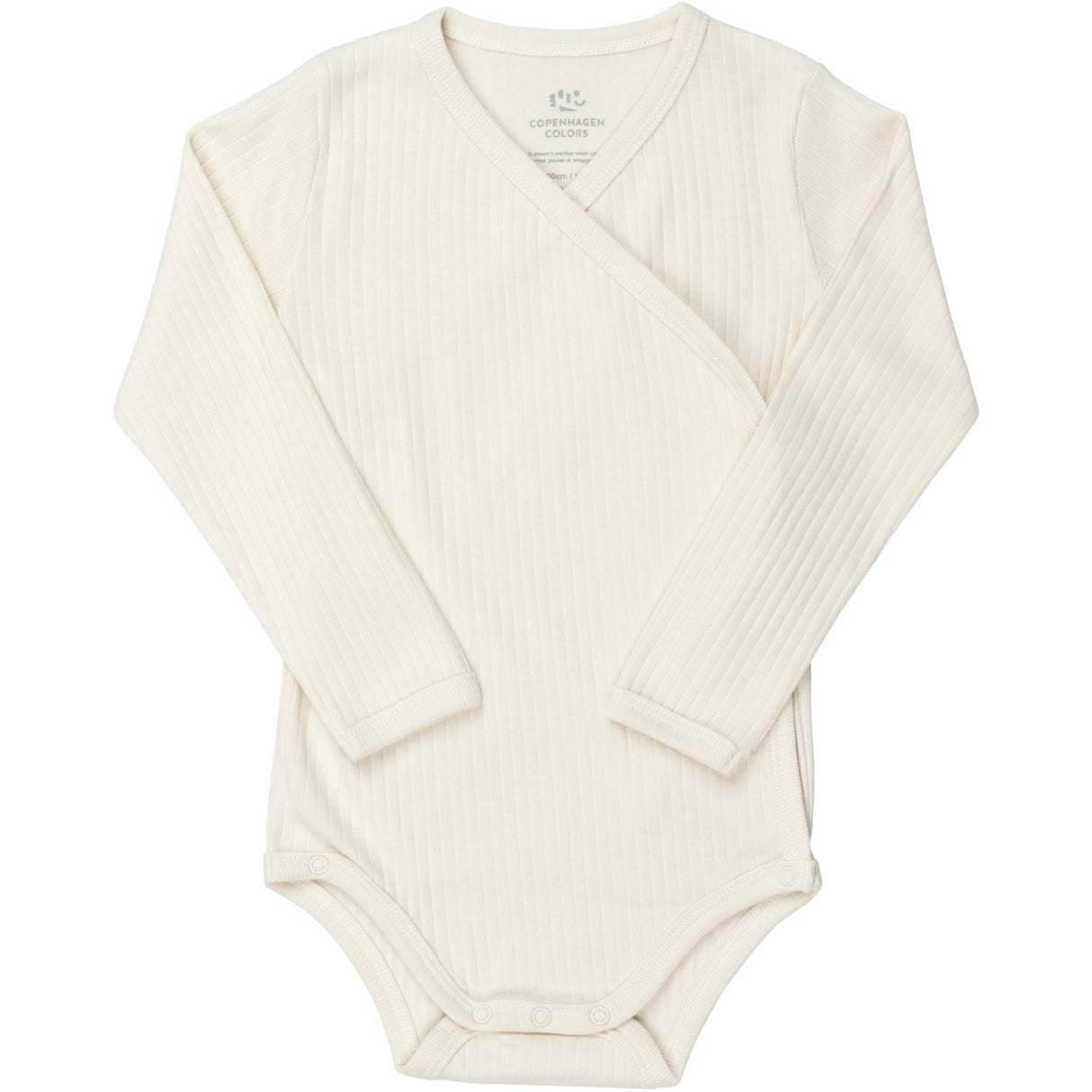 COPENHAGEN COLORS Cream Baby Rib Jersey Body Crossover W. Longsleeve