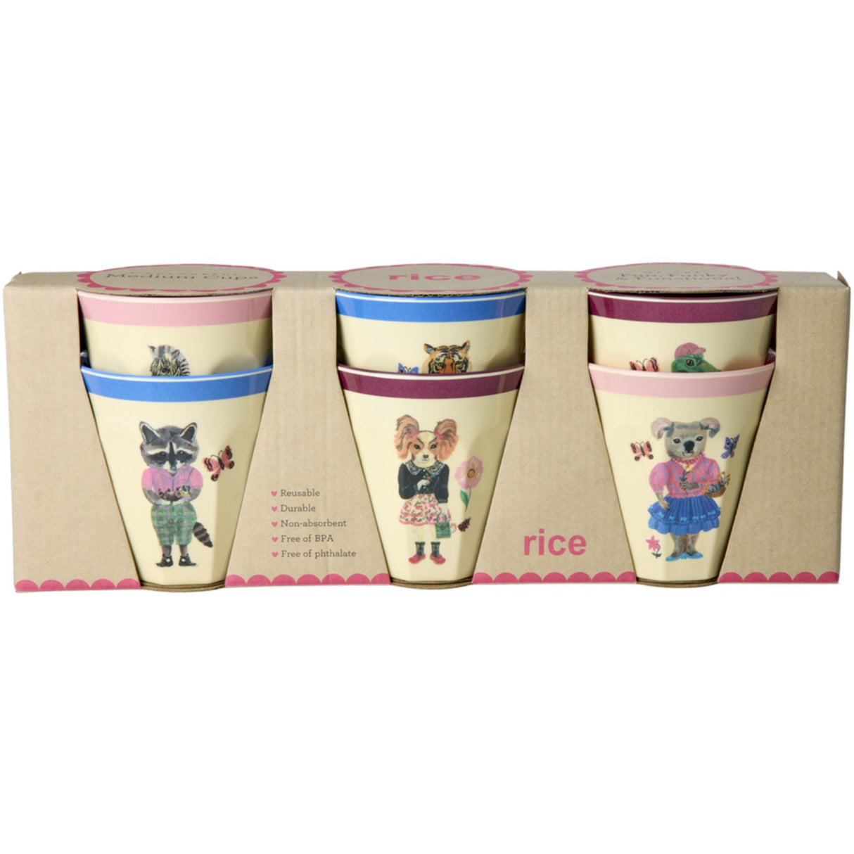 Rice Nathalie Lété Theme Melamine Kopper Medium 6 Pak