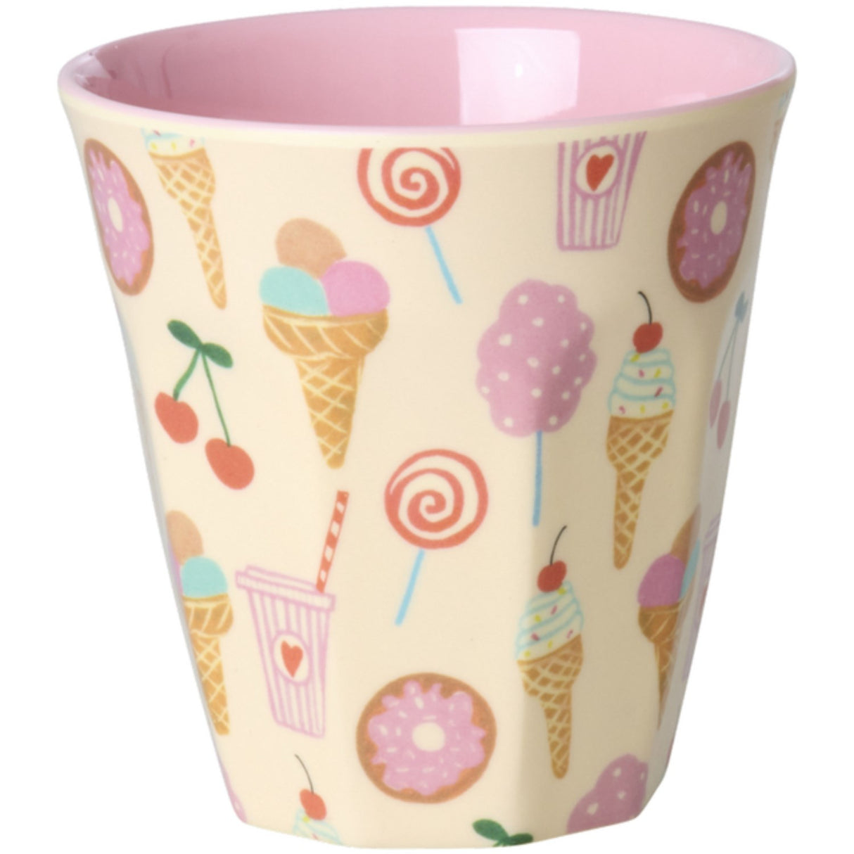 Rice Fun Fair Print Pink Melamine Kopper Small 6 Pak