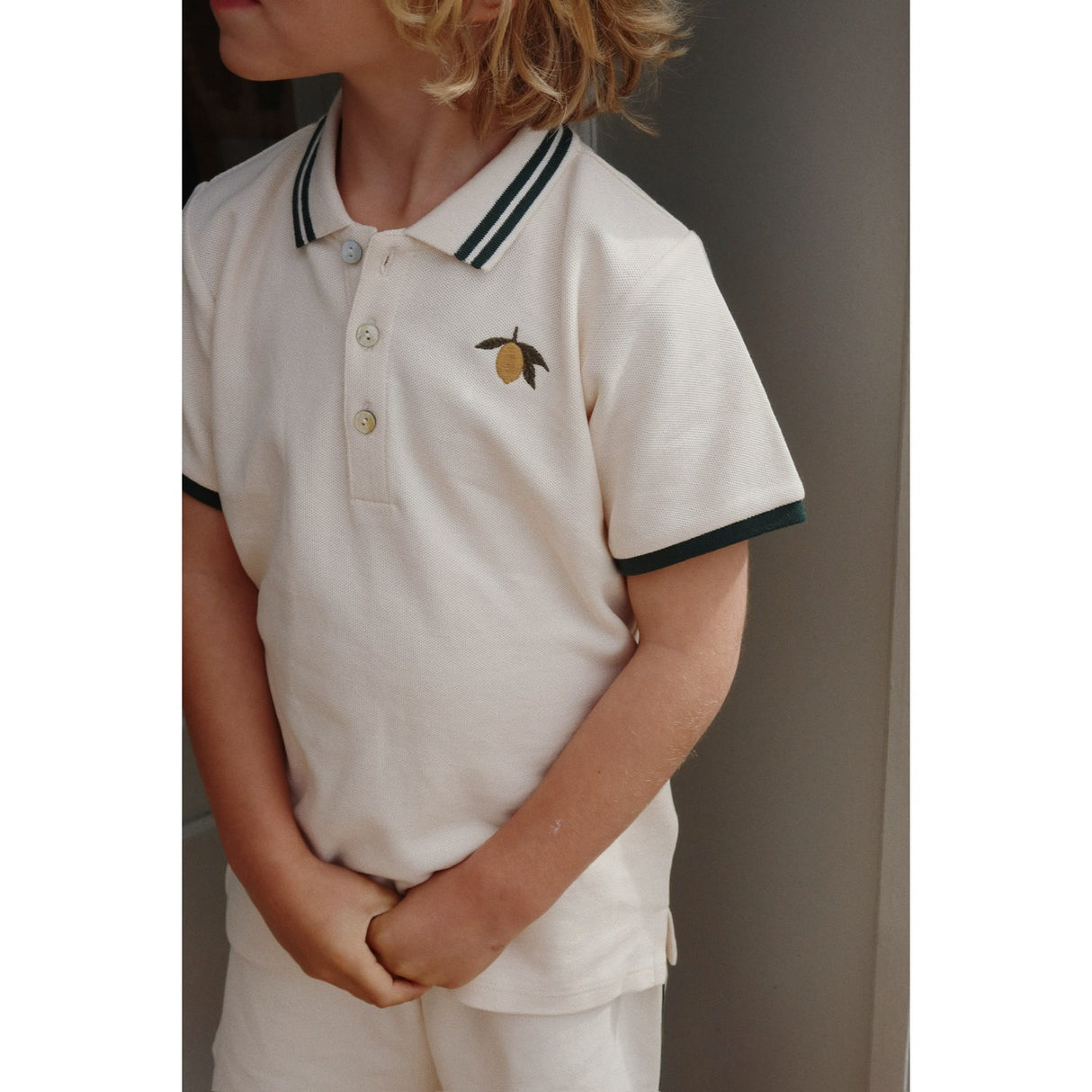 Konges Sløjd Antique White Florian Polo T-Shirt GOTS