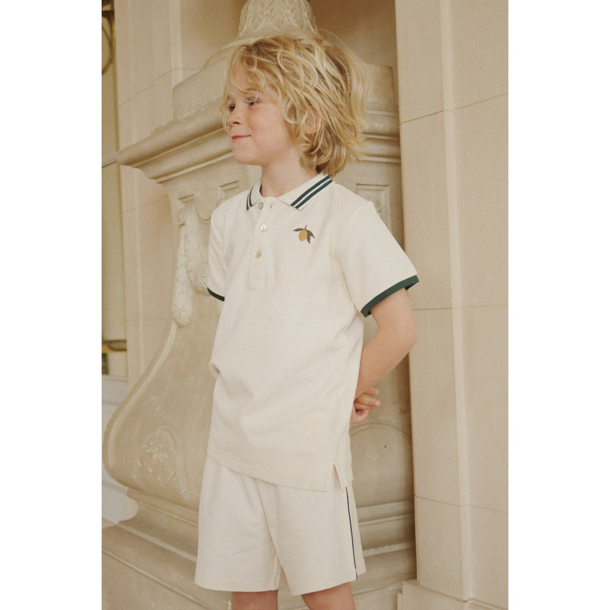 Konges Sløjd Antique White Florian Polo T-Shirt GOTS