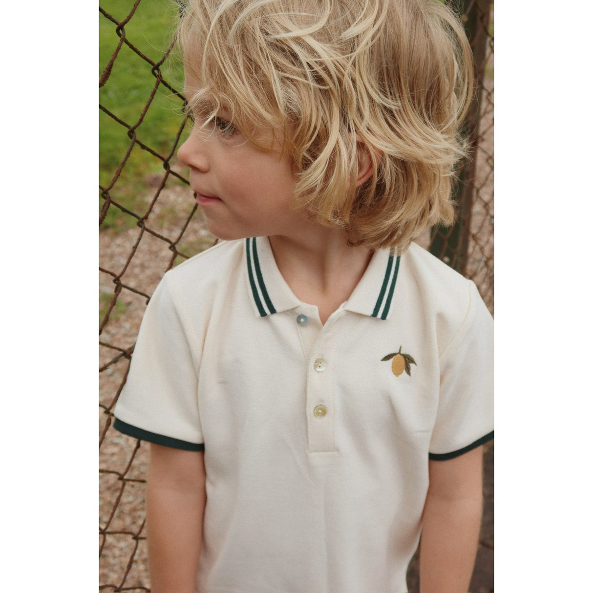 Konges Sløjd Antique White Florian Polo T-Shirt GOTS