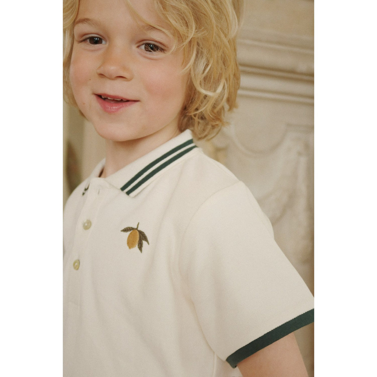 Konges Sløjd Antique White Florian Polo T-Shirt GOTS