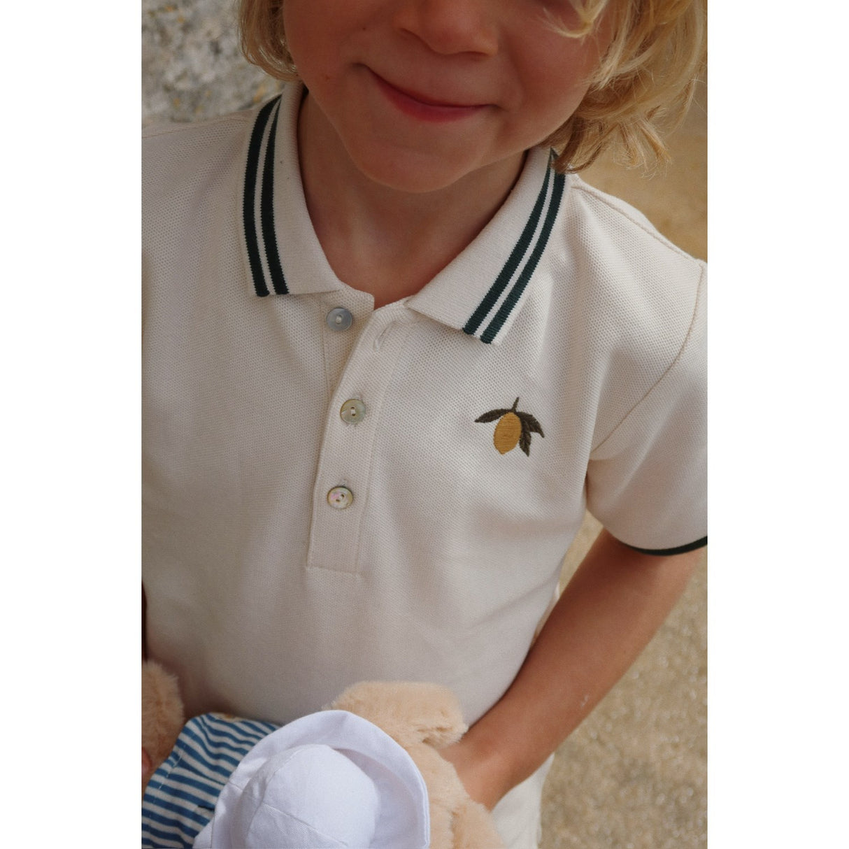 Konges Sløjd Antique White Florian Polo T-Shirt GOTS