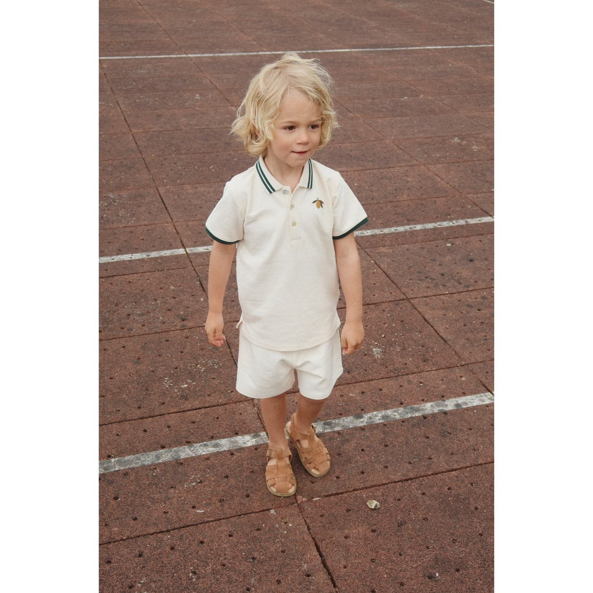 Konges Sløjd Antique White Florian Polo T-Shirt GOTS