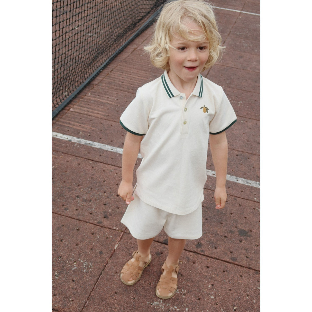 Konges Sløjd Antique White Florian Polo T-Shirt GOTS