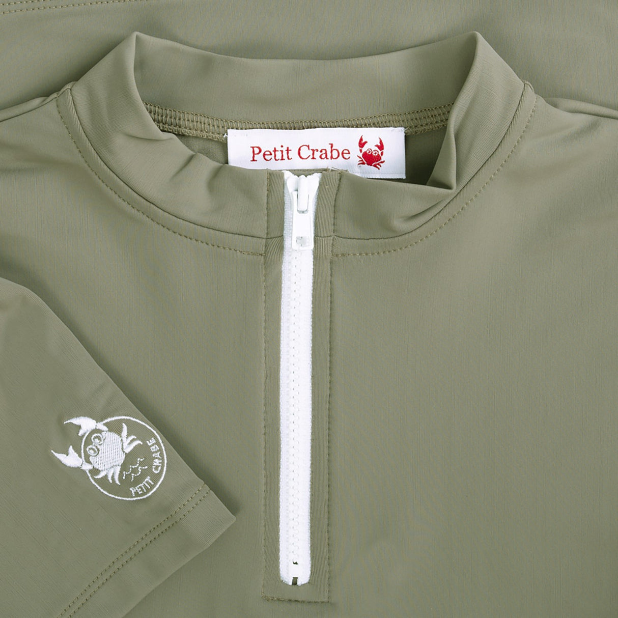 Petit Crabe Olive Max Half Zip Uv-Swim Bluse S/S