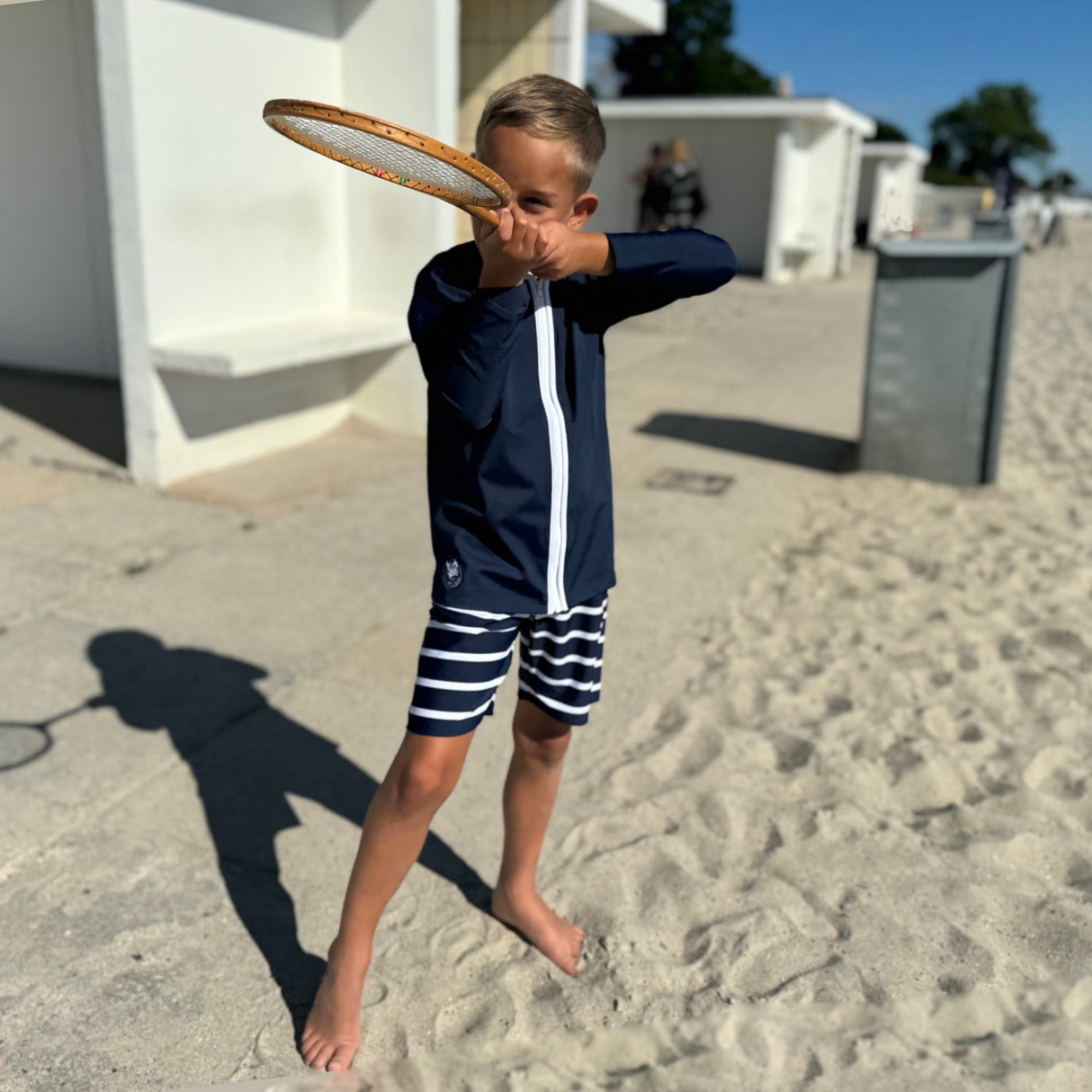 Petit Crabe Blue Basic Lynlås Uv-Swim Bluse L/S