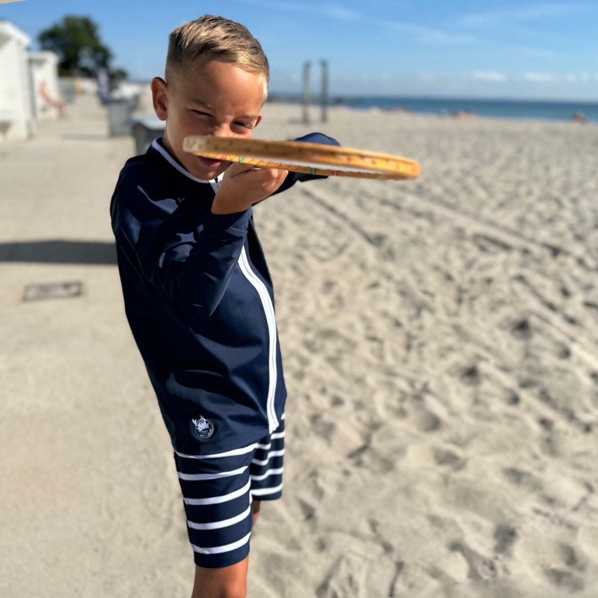 Petit Crabe Blue Basic Lynlås Uv-Swim Bluse L/S