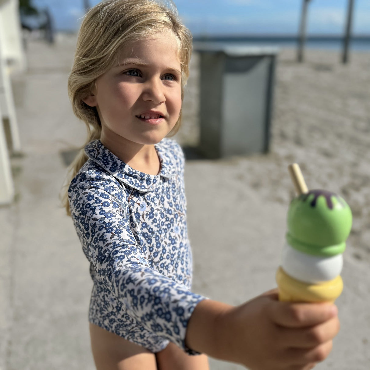 Petit Crabe Empress B Peeter Pan Krave Badedragt L/S - Med Liberty© Stof