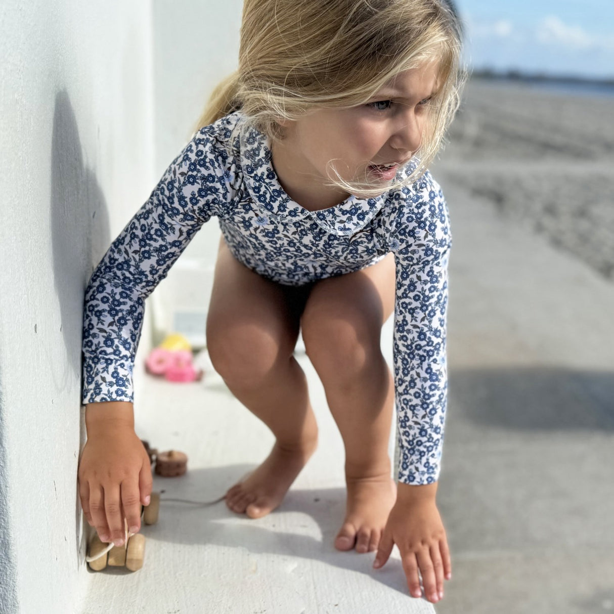 Petit Crabe Empress B Peeter Pan Krave Badedragt L/S - Med Liberty© Stof
