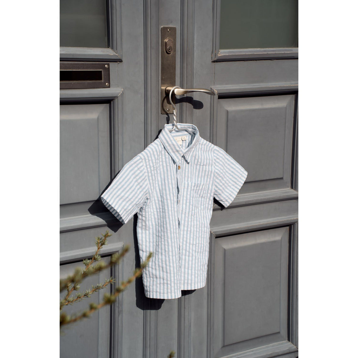 THE NEW Siblings X Luksusbaby Blue Fog Striped Ojo Skjorte