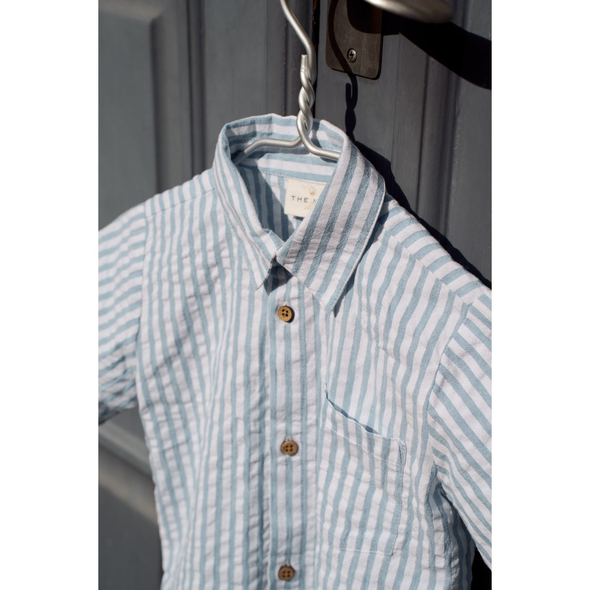 THE NEW Siblings X Luksusbaby Blue Fog Striped Ojo Skjorte
