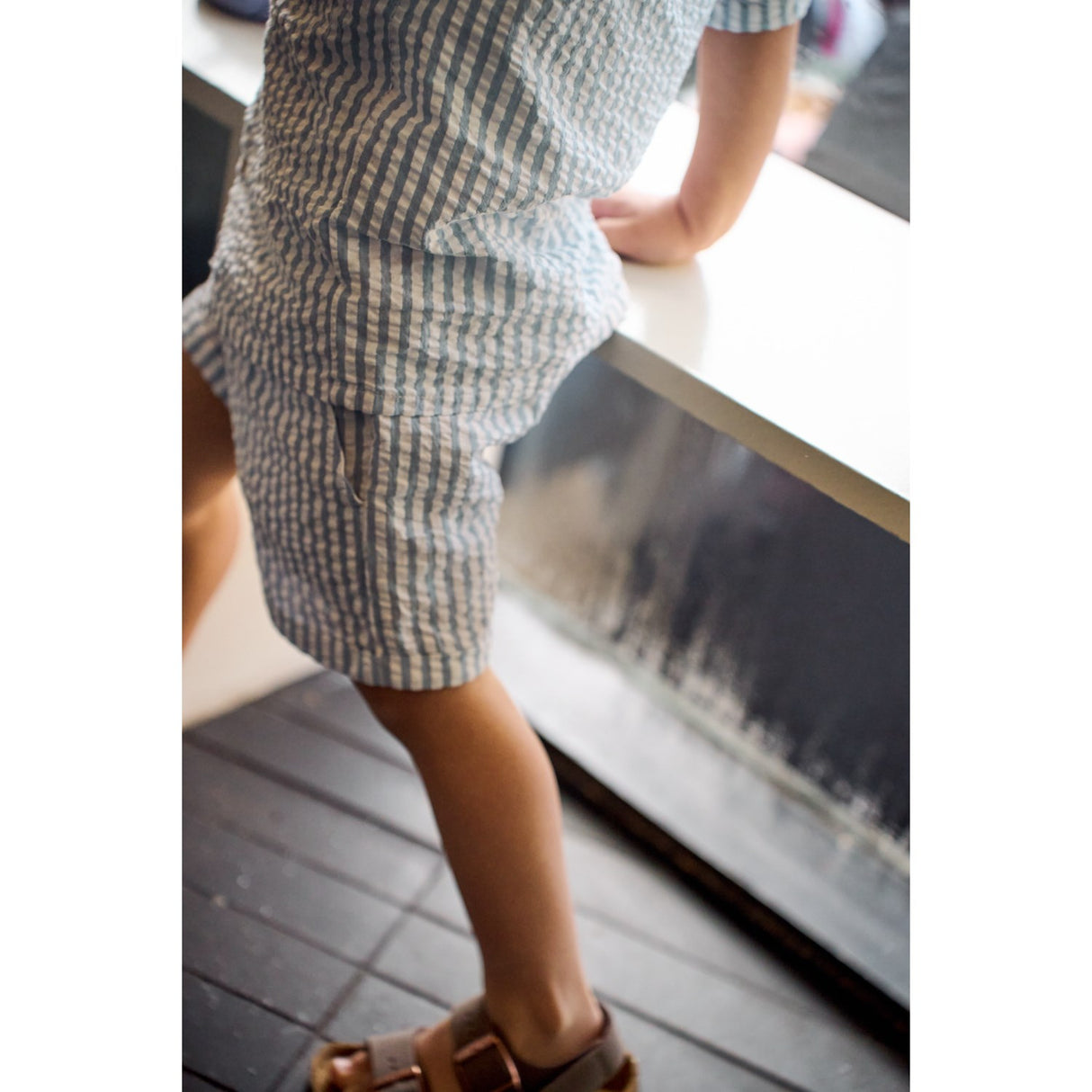 THE NEW Siblings X Luksusbaby Blue Fog Striped Ojo Shorts