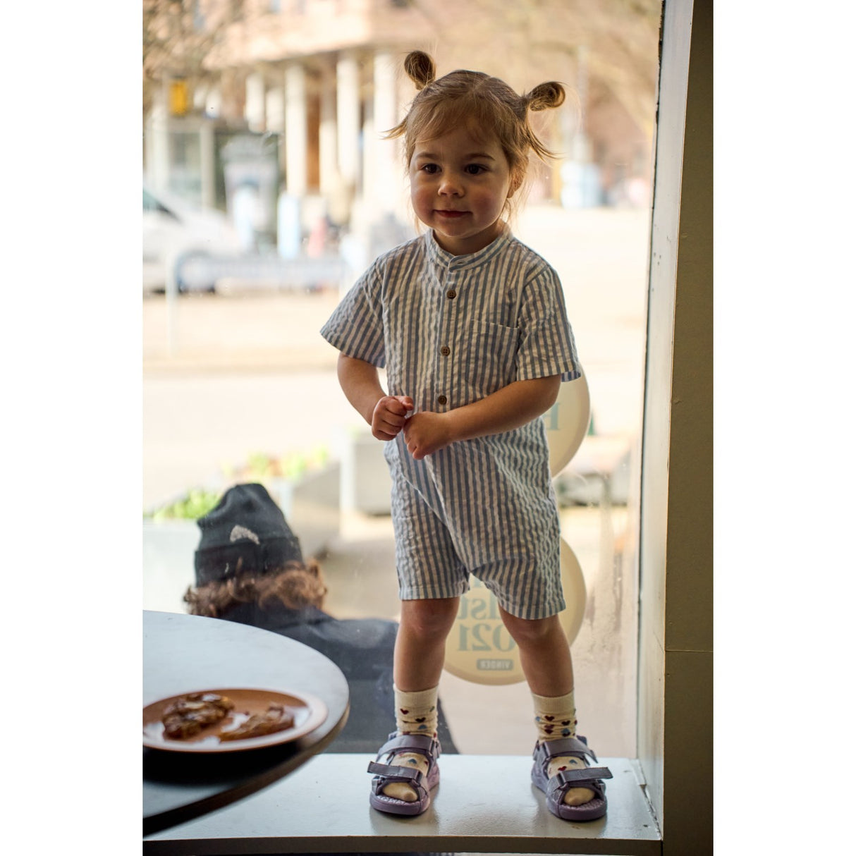 THE NEW Siblings X Luksusbaby Blue Fog Striped Ojo Skjorte