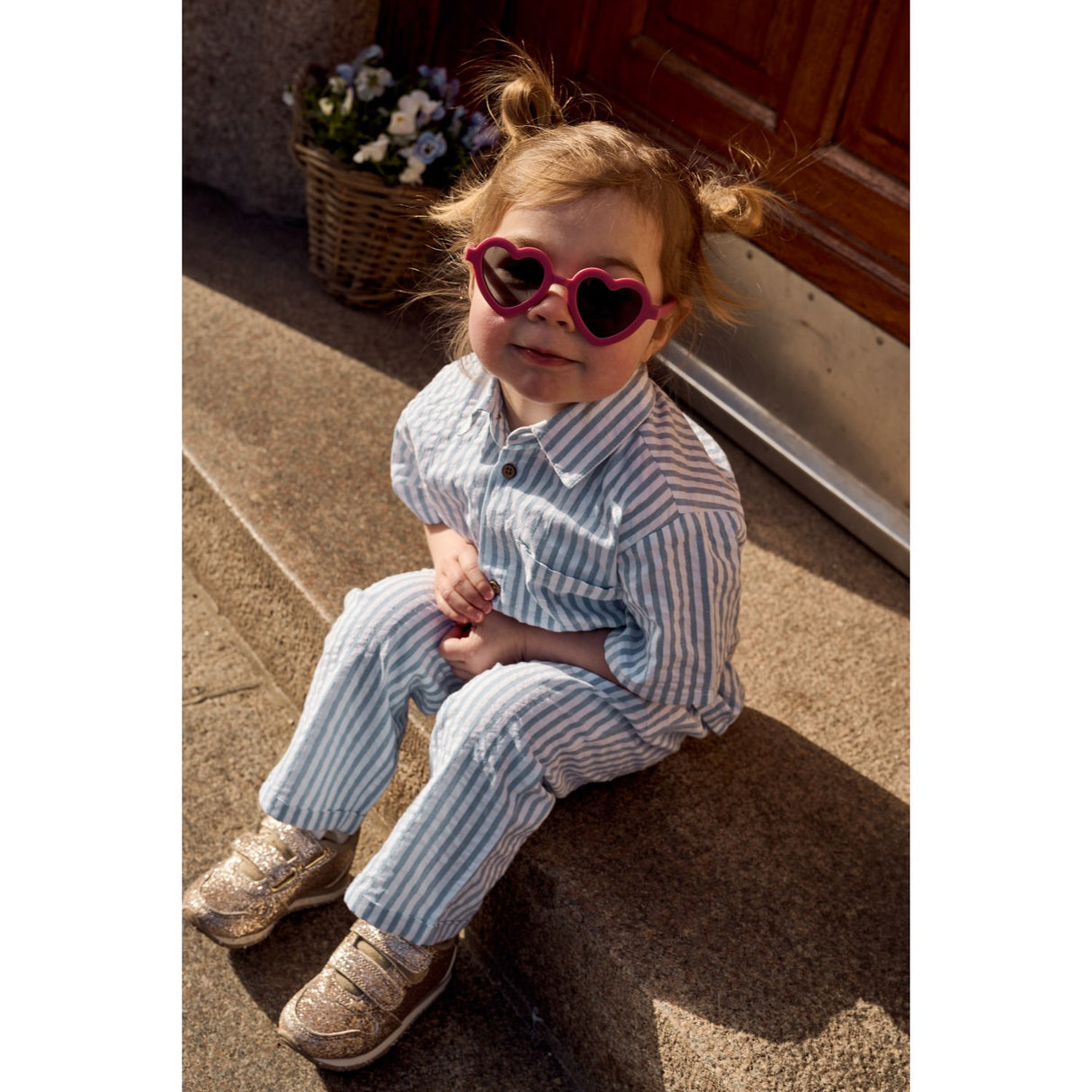 THE NEW Siblings X Luksusbaby Blue Fog Striped Ojo Bukser