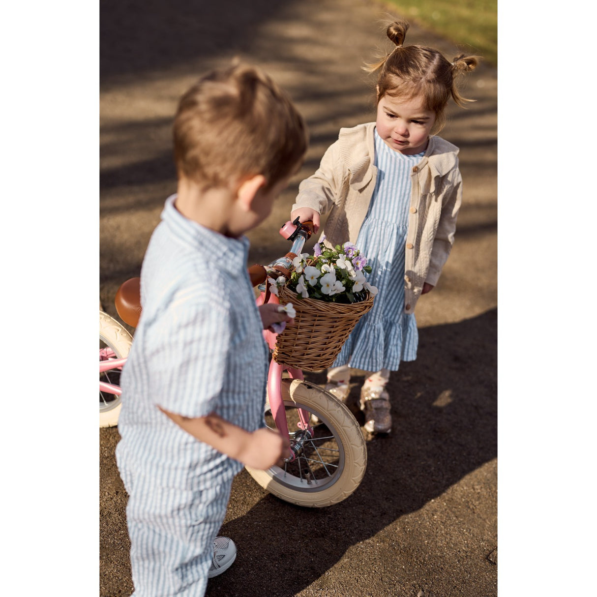 THE NEW Siblings X Luksusbaby Blue Fog Striped Ojo Dress