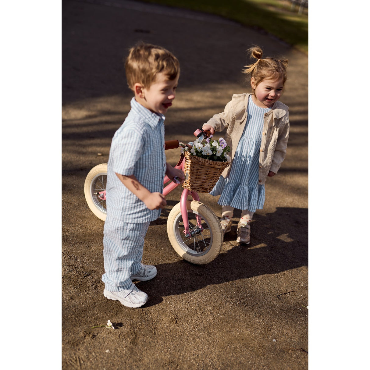 THE NEW Siblings X Luksusbaby Blue Fog Striped Ojo Bukser