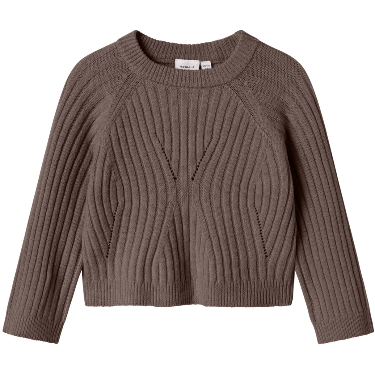 Name It Coffee Quartz Nmfrikine Ls Kort Strik Pullover Pb
