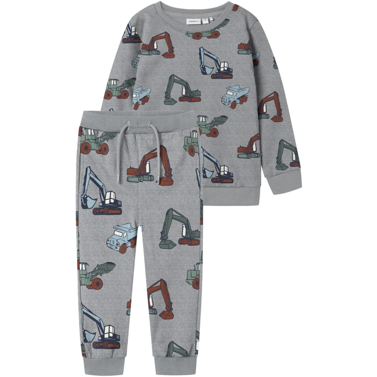 Name It Grey Melange Nmmnenean Ls Swe Bru Pb Sæt