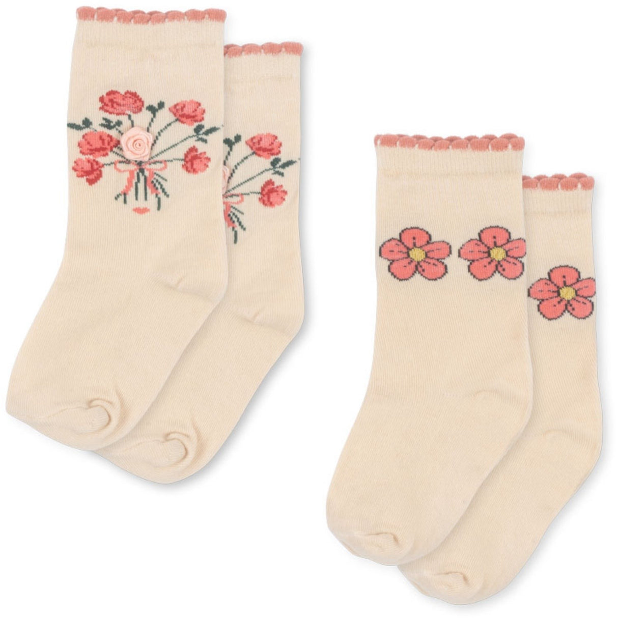 Konges Sløjd Rose Mix 2-Pak Rose Strømper