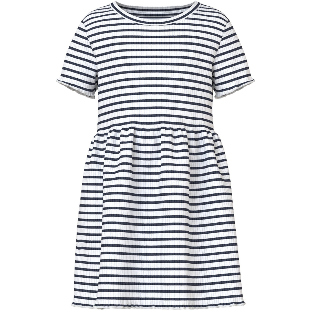 Name It Bright White Blue Nmfvemma Ss Kjole