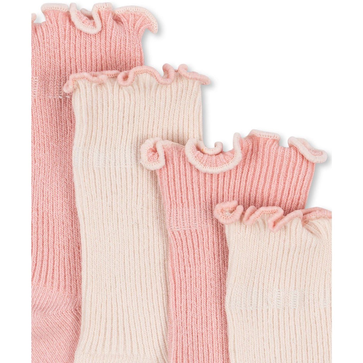 Konges Sløjd Rose/Off White 2 Pack Rib Flæse Strømper