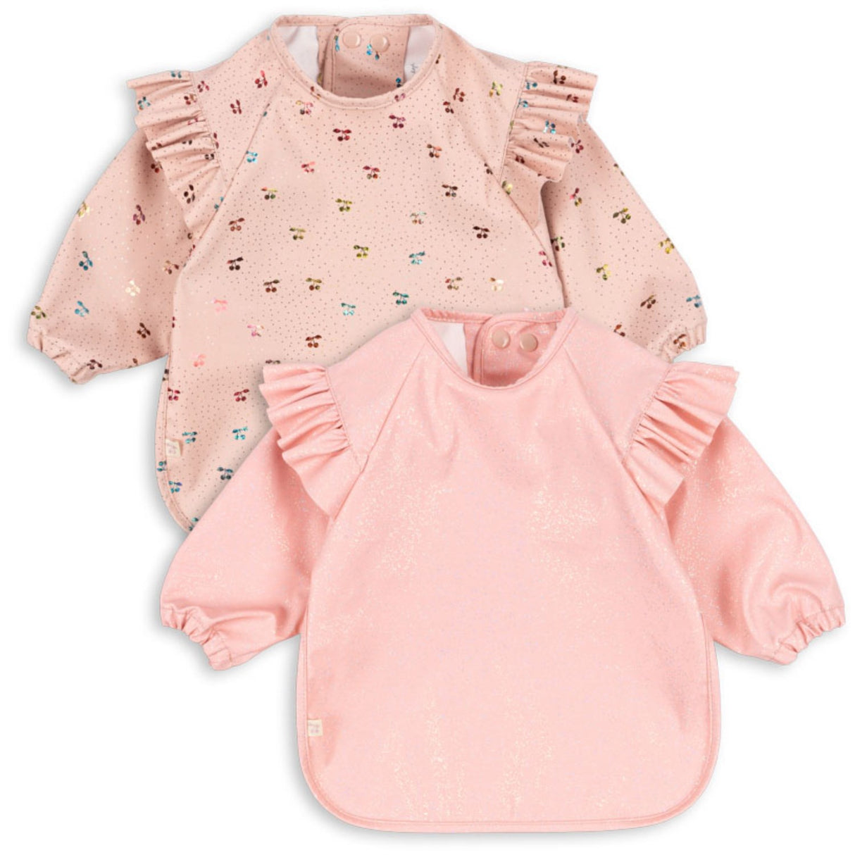 Konges Sløjd Cherry Sparkle 2 Pak Hagesmæk Med Ærmer og Flæser