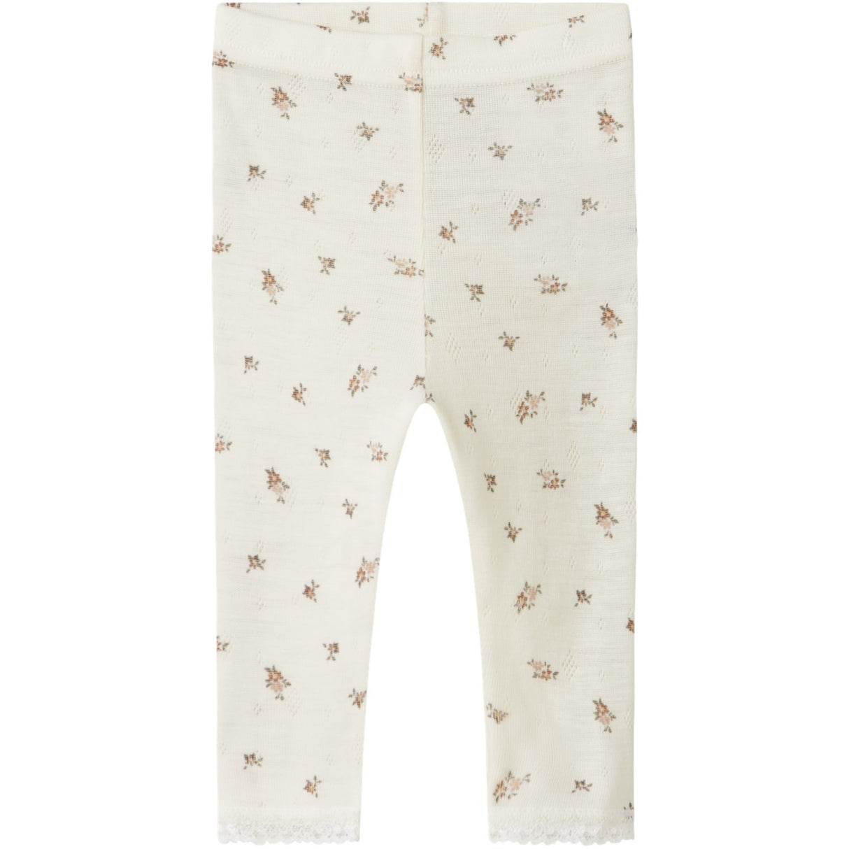 Name It Snow White Small Flowers Nbfwang Uld Needle Leggings Noos