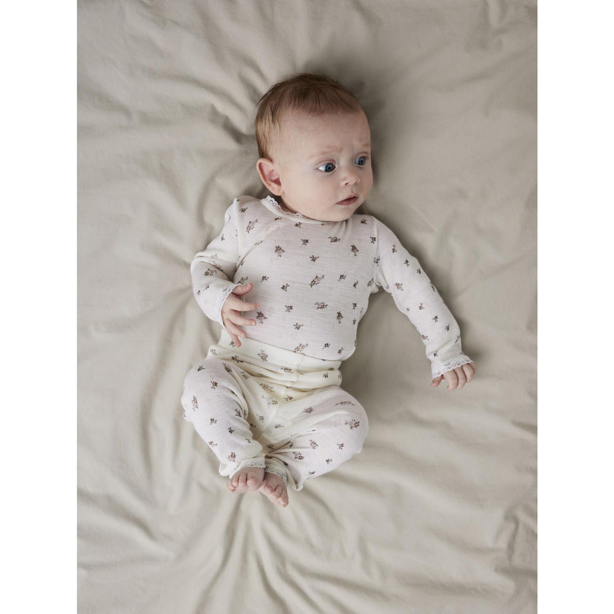 Name It Snow White Small Flowers Nbfwang Uld Needle Leggings Noos