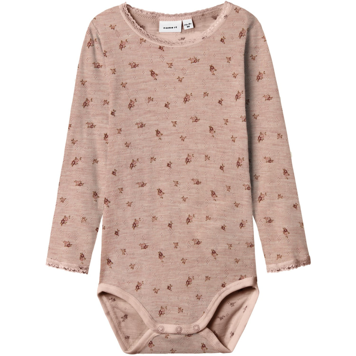 Name It Shadow Gray Small Flowers Nmfwang Uld Needle Ls Body