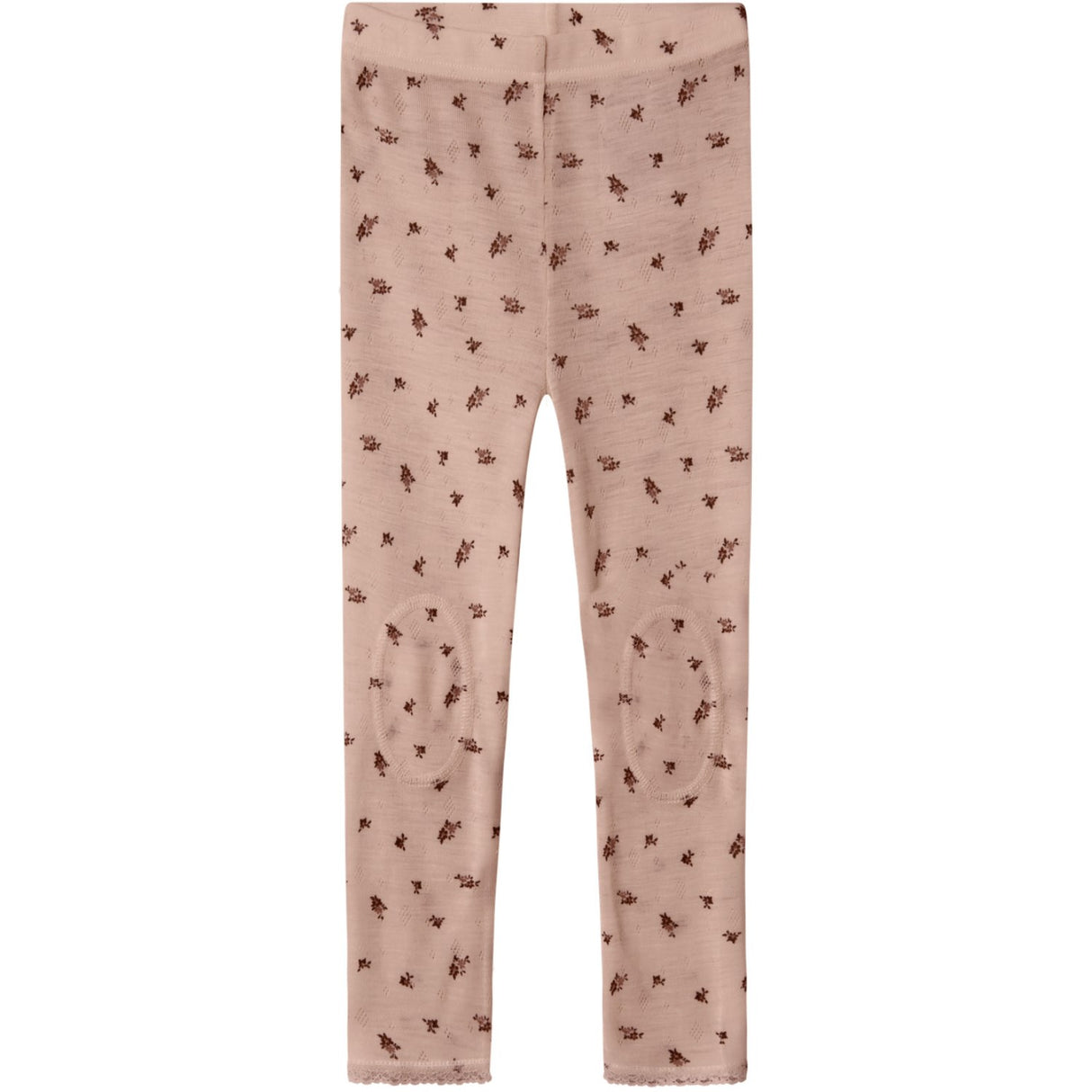 Name It Shadow Gray Small Flowers Nmfwang Uld Needle Leggings Noos