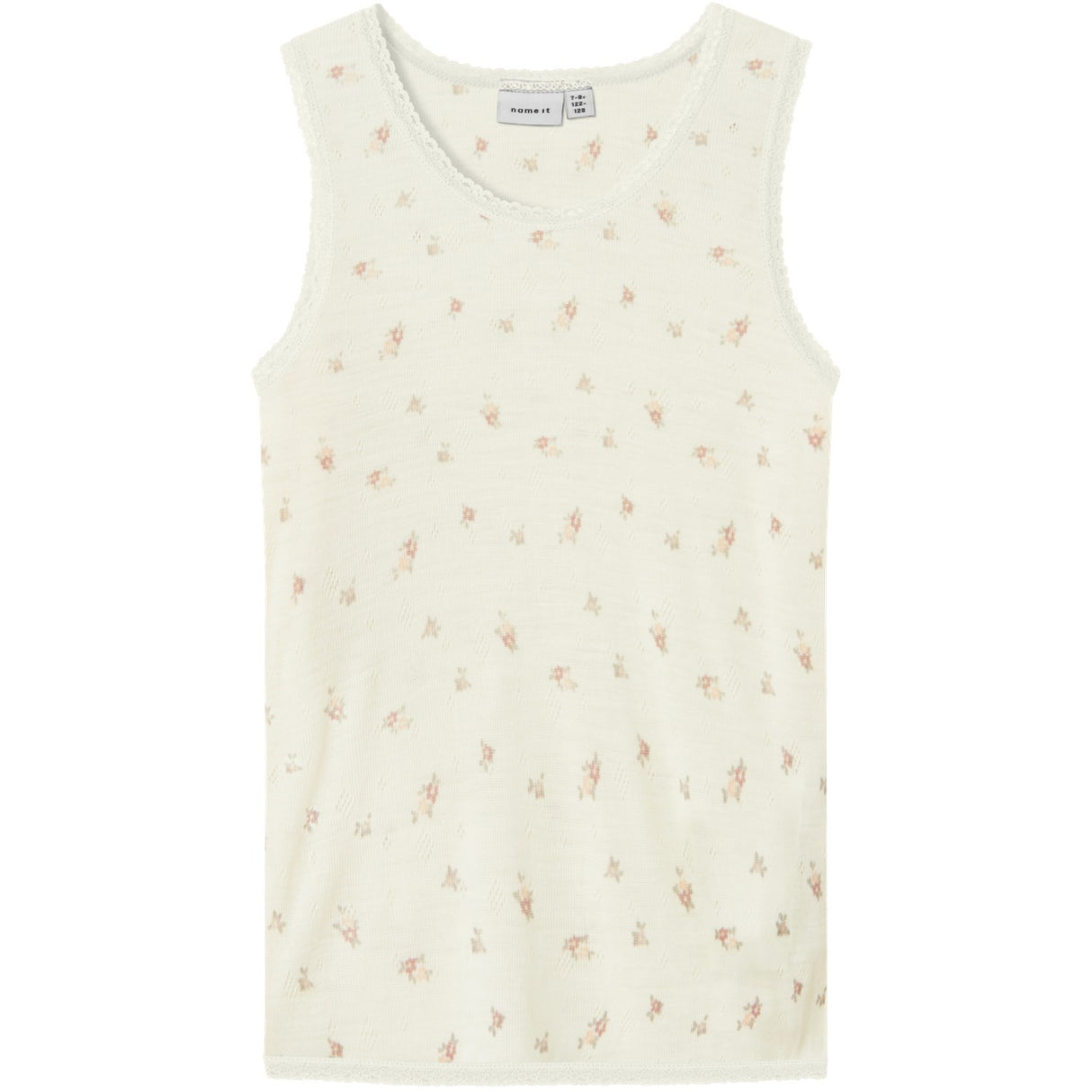 Name It Snow White Small Flowers Nkfwang Uld Needle Tank Top